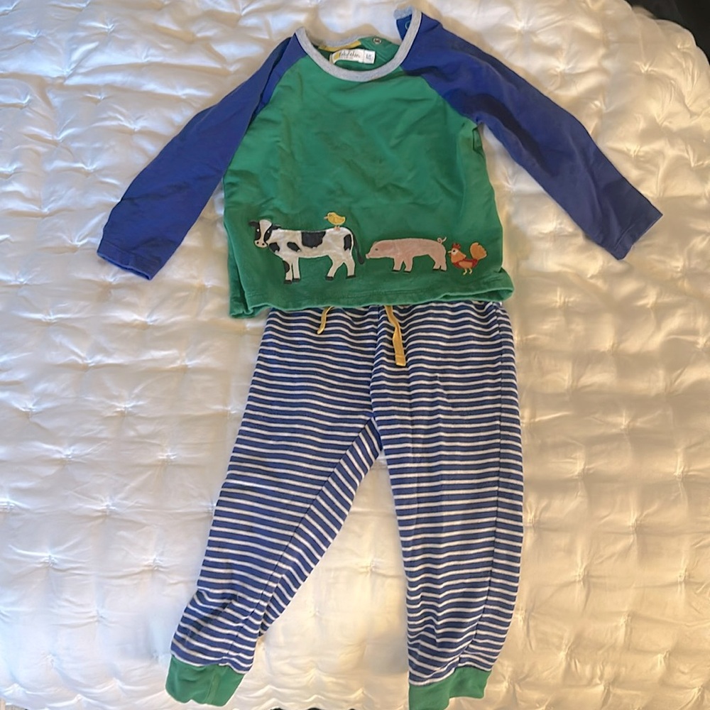 Baby Boden Jersey Play Set Size 2-3 Farm Animals